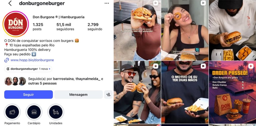 Perfil do Don Burgone no Instagram