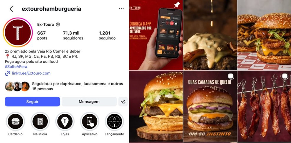Perfil do Ex-Touro no Instagram